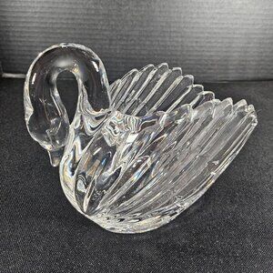 Vintage Lead Crystals Swan Vase Plantar Bowl West Germany 6 Inches Tall